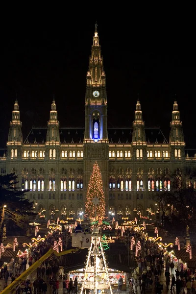 Kerstmarkt Voor Het Viennese Stadhuis — Stockfoto