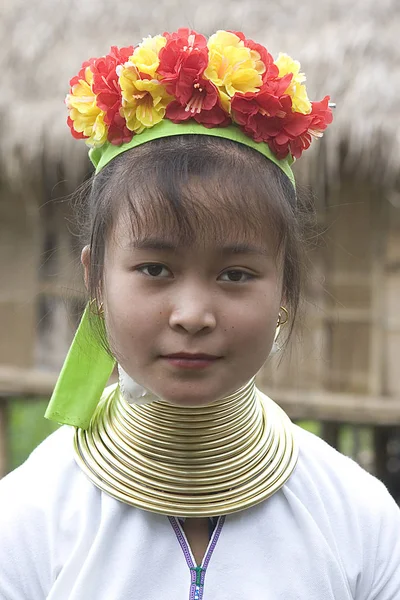 Portrait Long Necked Woman — Stok Foto