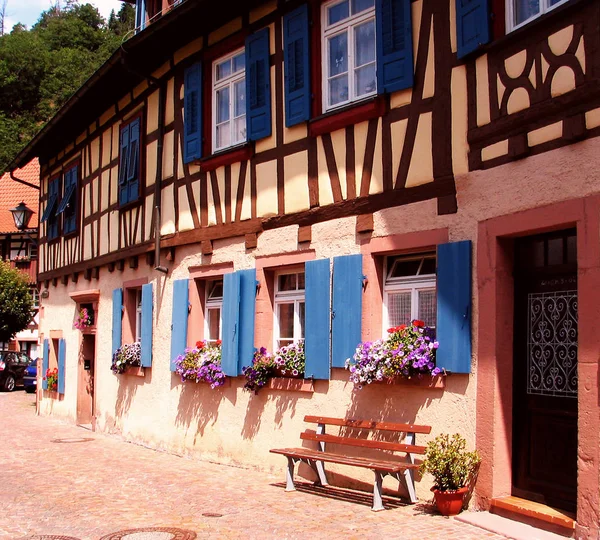 Schiltach Floresta Negra Uma Antiga Meia Madeira Casas Muitas Das — Fotografia de Stock