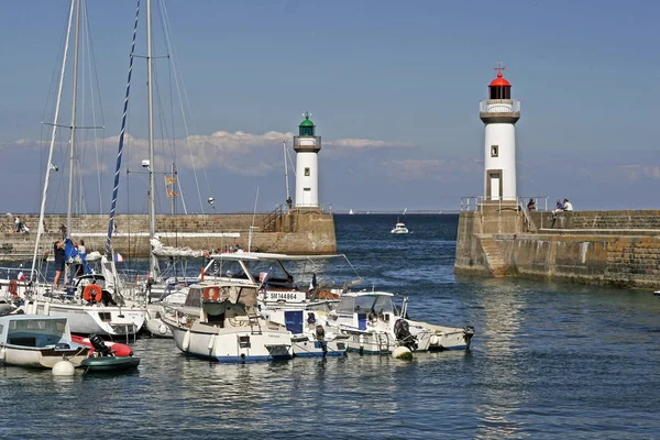 Belle Ile Palais Port Lighthouse — стоковое фото