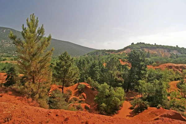 Ockerlandschaft Bei Rustrel Provence — Stock fotografie