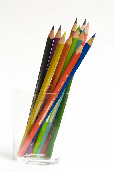 Wooden Colorful Pencils Art Office Supplies — Stock Photo, Image