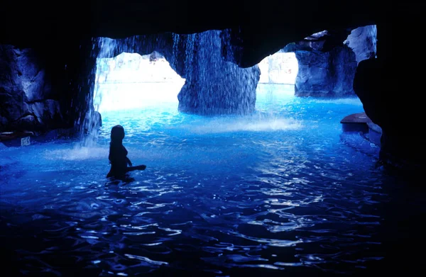 Uma Caverna Nas Cavernas Gelo Iceland — Fotografia de Stock