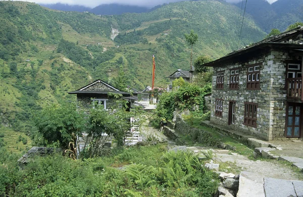 Kharikhola Osada Himalajach — Zdjęcie stockowe