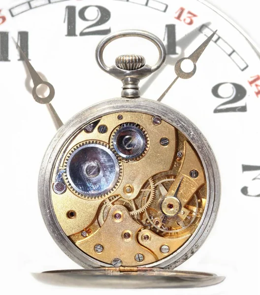 Primer Plano Del Reloj Concepto Flujo Tiempo — Foto de Stock