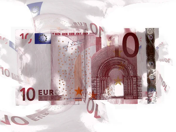 Nota Euros Desmorona — Fotografia de Stock