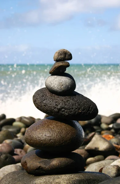 Steine Felsen Kieselsteine Felsiger Kies Hintergrund — Stockfoto