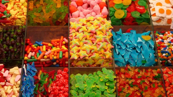 Barre Bonbons Colorés Dans Marché — Photo