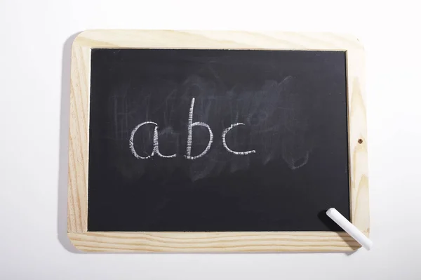 Blackboard Chalk Wooden Table — Stock Photo, Image