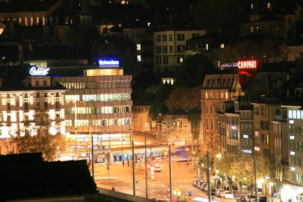 Zurich Night Central — Stock Photo, Image