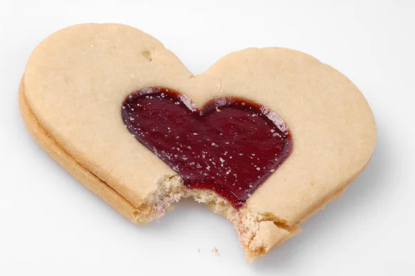 Heart Shaped Cookie Chocolate Sugar — Stock Photo, Image