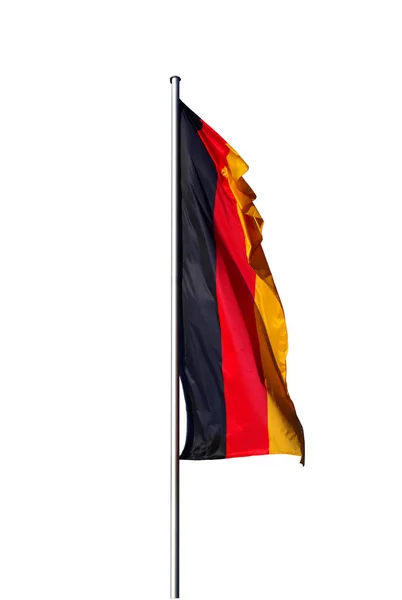 Německá Vlajka Bílém Pozadí — Stock fotografie
