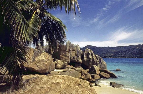 Сейшельсько Індійський Острів Маджонг Видом Острів Маджонг — стокове фото