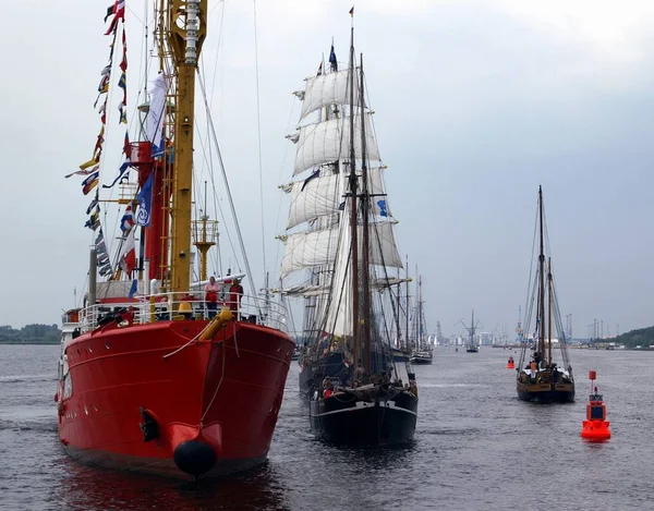 Mynning Handel Warnow Vid Hanse Segel Rostock — Stockfoto