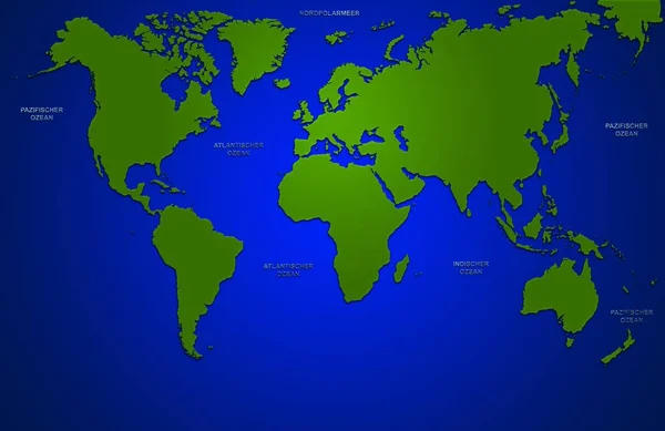 Απεικόνιση Χάρτης Του Κόσμου Χάρτη Πλανήτη — Φωτογραφία Αρχείου