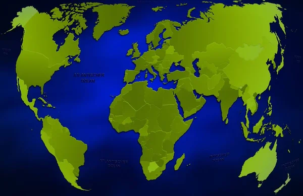 Illust Mapa Del Mundo Mapa Del Planeta Tierra —  Fotos de Stock