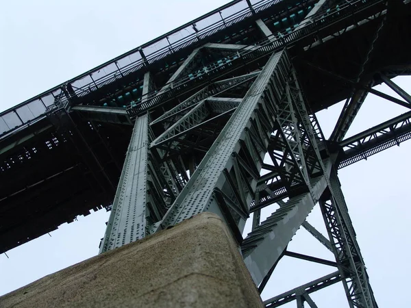 Eisenbahnhochbrücke Hochdonn Schleswig Holstein Fotografiert Mit Dem Sony Dsc F828 — Stockfoto