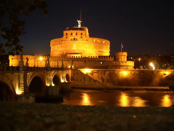 Castel Sant Angelo Éjjel — Stock Fotó