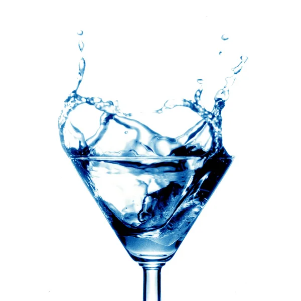 Spritzer Blaues Wasser Mit Spritzern — Stockfoto