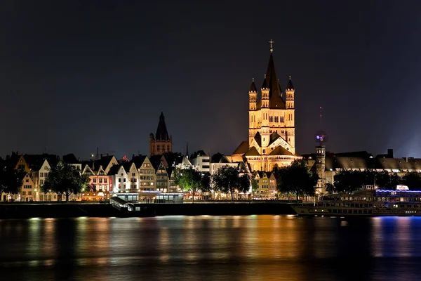 Kölner Altstadt Bei Nacht — Stockfoto