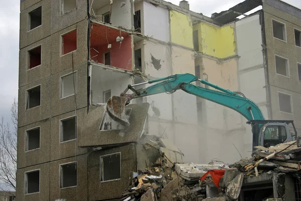 Demolición Antiguo Edificio Ciudad Zona Exclusión Chernóbil — Foto de Stock