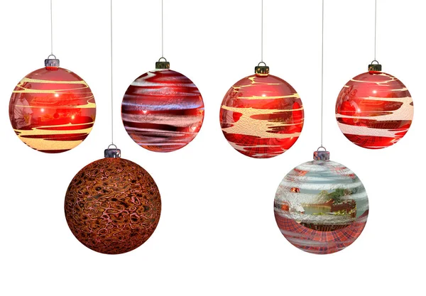 Vista Cerca Las Decoraciones Navideñas Bola Navidad —  Fotos de Stock