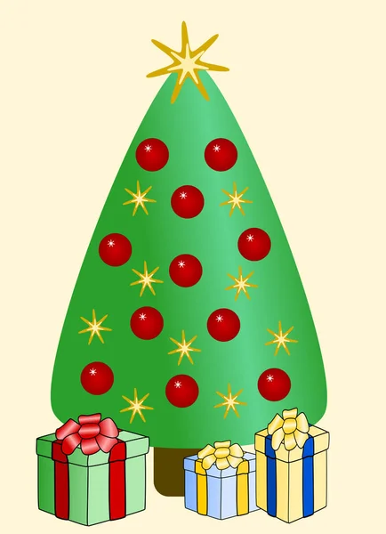 Kerstboom Vakantie Decoraties — Stockfoto
