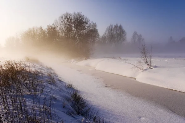 Idyll Hiver Sur Fleuve — Photo