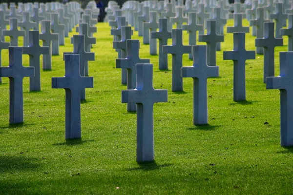 Wojskowy Cmentarz Colleville Sur Mer — Zdjęcie stockowe