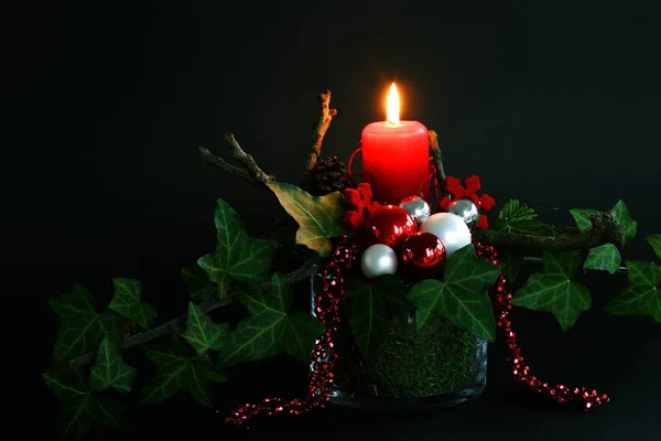 Advent Decoratie Rode Klimop — Stockfoto
