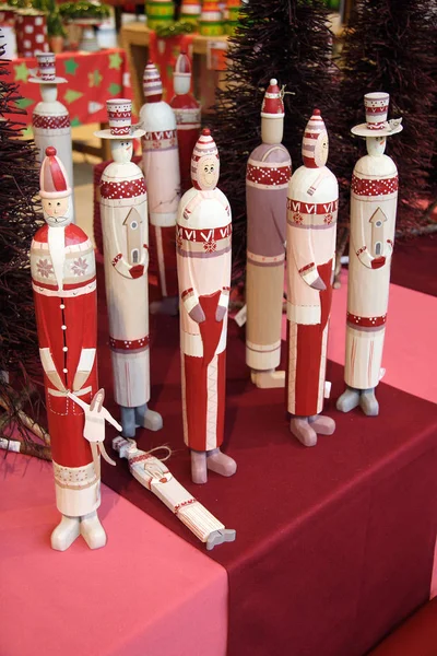 Figuras Madera Navidad Decoraciones Navidad — Foto de Stock