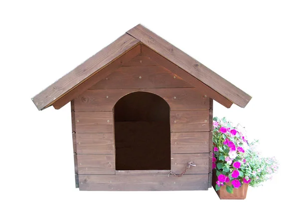 Doghouse Isolado Fundo Branco — Fotografia de Stock