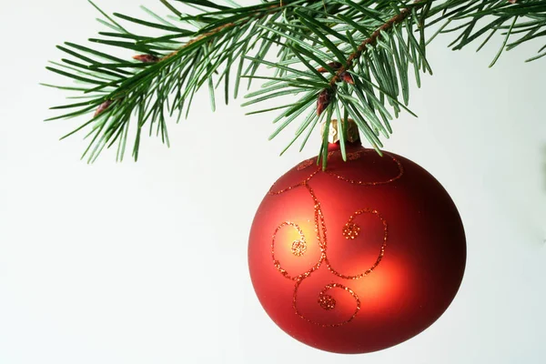 Orange Red Christmas Bauble — Stock Photo, Image