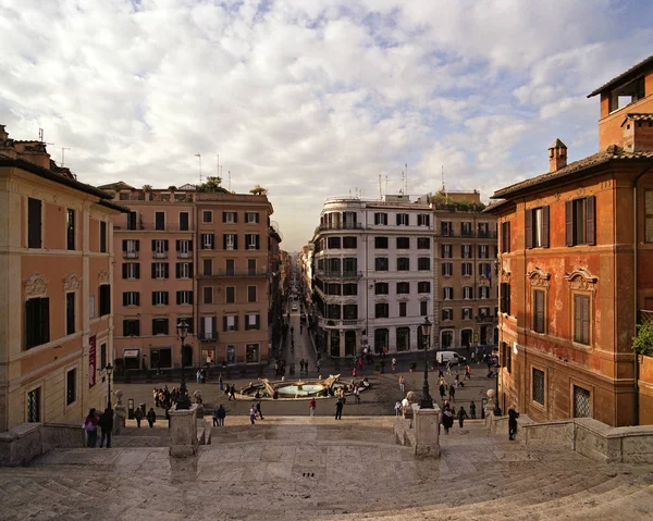 Uitzicht Vanaf Spaanse Trappen Rome Piazza Spagna — Stockfoto