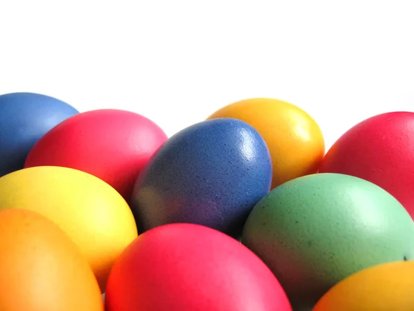 Kleurrijke Paaseieren Voorjaarsvoedsel — Stockfoto