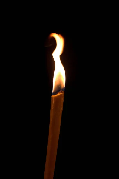 Orangefarbene Feuerflamme Brennend Heiß — Stockfoto