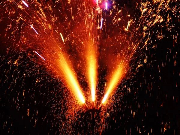 Pirotecnia Fuegos Artificiales Cielo Celebración —  Fotos de Stock