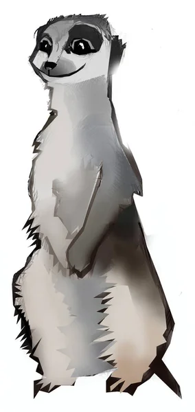 Şirin Bir Kedinin Suluboya Çizimi — Stok fotoğraf