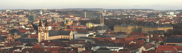 Czasami Mała Panorama Wrzburga Niestety Nie Idealnym Oświetleniem — Zdjęcie stockowe