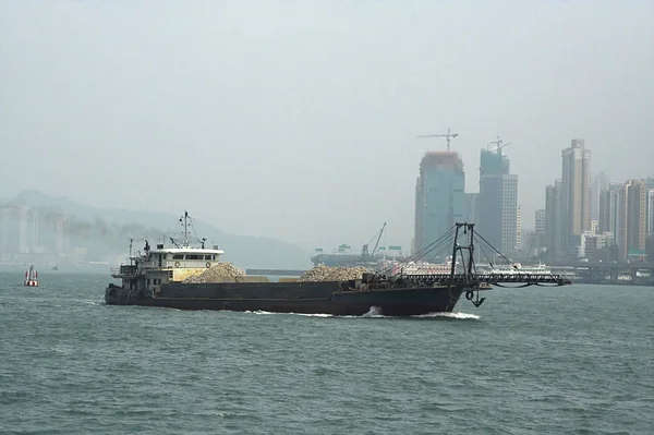 Barcos Frente Las Costas Hong Kong —  Fotos de Stock