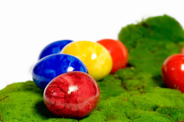 Красные Пасхальные Яйца Весенняя Еда — стоковое фото