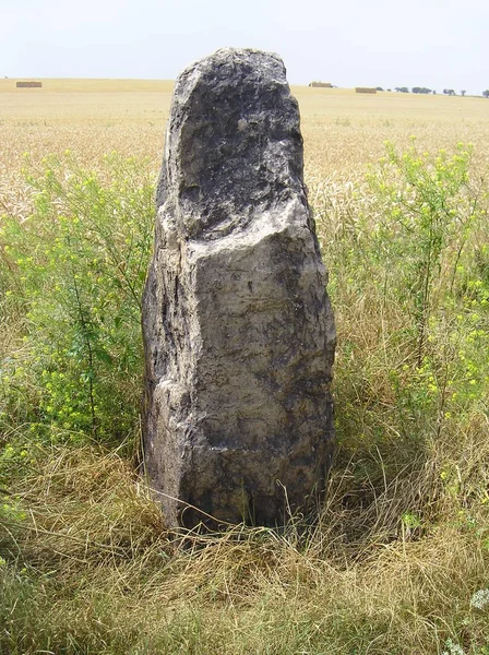 Όνομα Μενίρ Στη Βρετονική Γλώσσα Σημαίνει Μακριά Πέτρα Μενίρ Τοποθετούνταν — Φωτογραφία Αρχείου