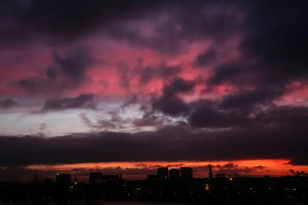 Soluppgång Eller Solnedgång Vacker Himmel — Stockfoto