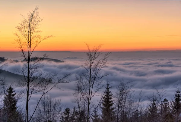 Dopo Tramonto Sul Mare U200B U200Bclouds Nella Foresta Nera — Foto Stock