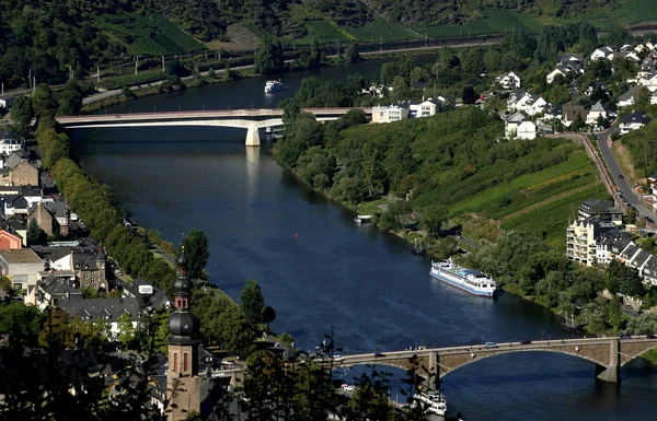 Mosela Río Que Fluye Través Francia Luxemburgo Alemania —  Fotos de Stock