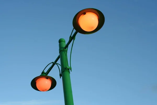 Utcai Lámpa Égen Háttér — Stock Fotó