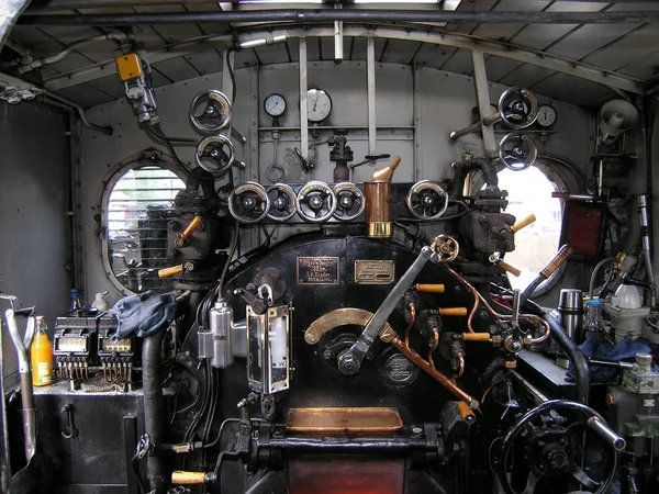 Regardez Cabine Première Locomotive Train Voie Étroite Harz Elle Est — Photo