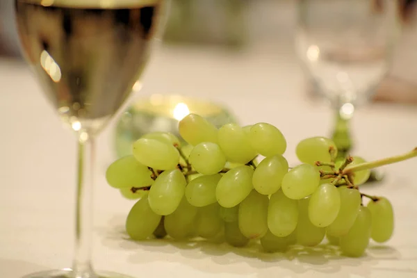 Grapes White Wine — Stock Photo, Image