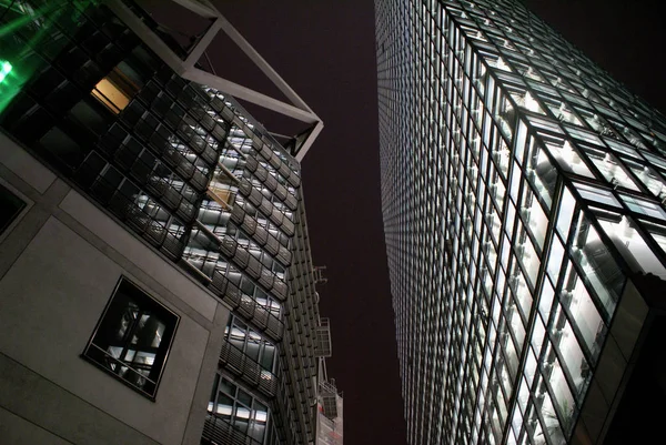 Malerische Städtische Ansicht Moderner Wolkenkratzer Fassade — Stockfoto