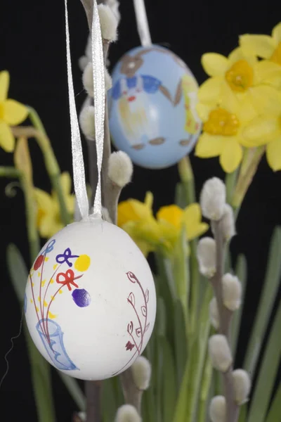 Urlaub Farbenfrohe Konzept Der Glücklichen Osterdekoration — Stockfoto